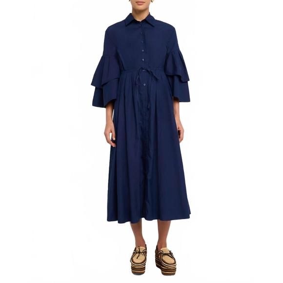 NEW ROSIE ASSOULIN fiesta shirt dress in navy - Picture 1 of 5